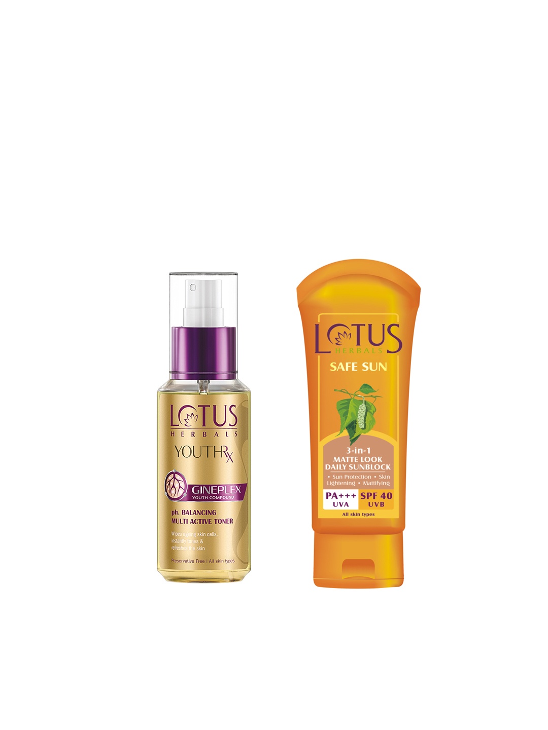 

Lotus Herbals Pack Of Sunscreen & Toner, Orange