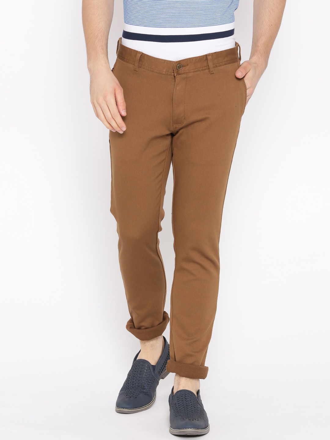 

Blackberrys Men Brown B-91 Skinny Fit Solid Chinos