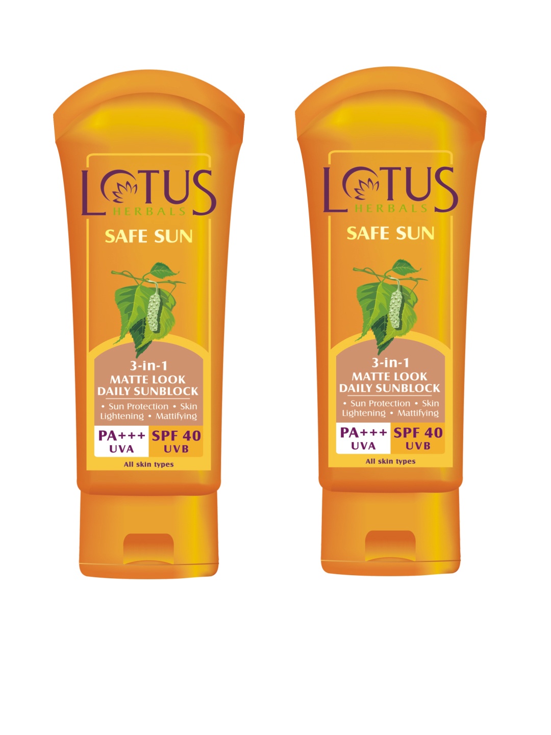 

Lotus Herbal Set Of 2 Sunscreens, Orange