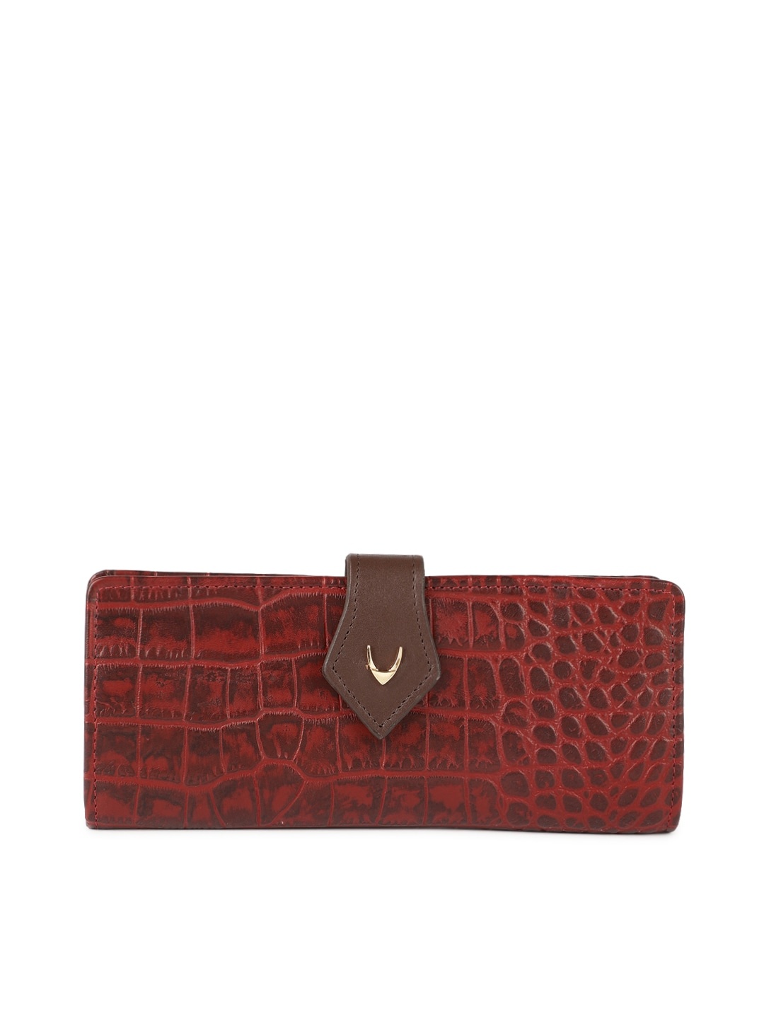 

Hidesign Women Red Textured Leather Two Fold Wallet