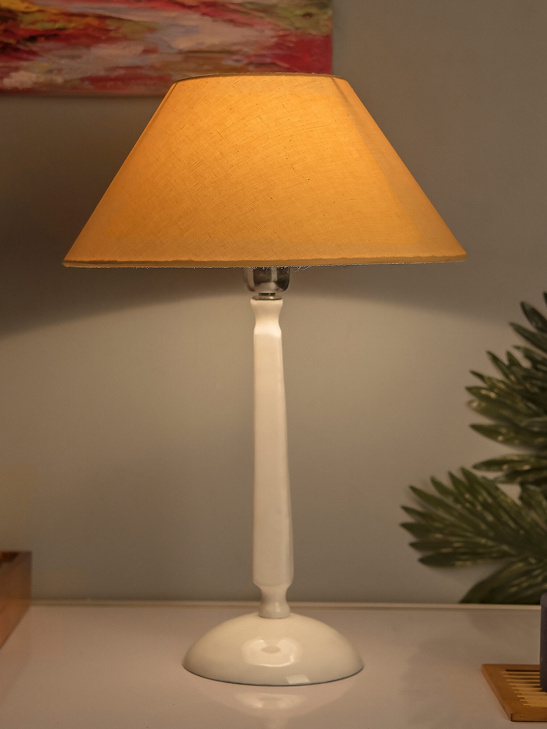 

Homesake White Solid Handcrafted Table Lamp with Shade