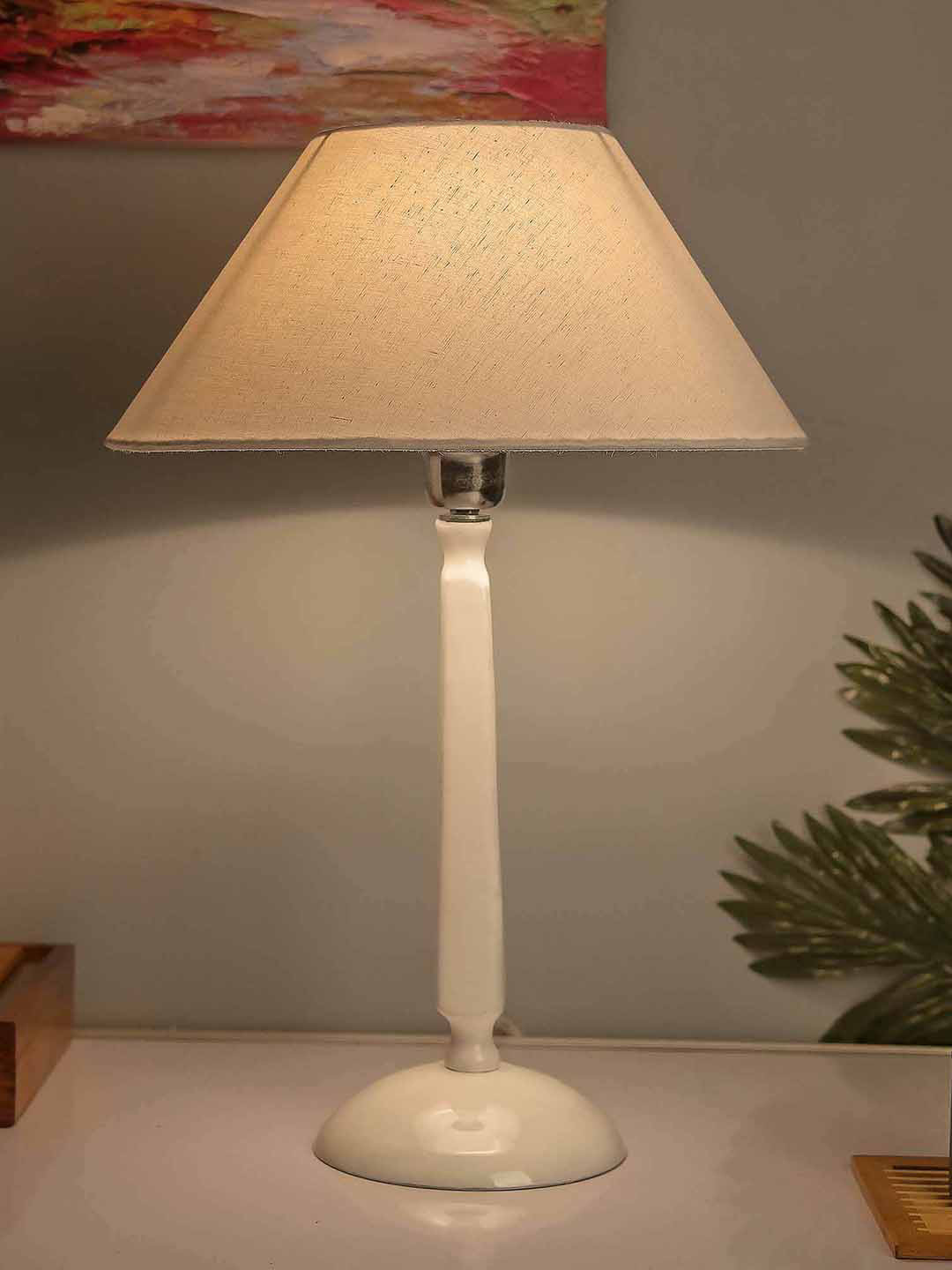 

Homesake White Solid Bedside Standard Table Lamp with Shade