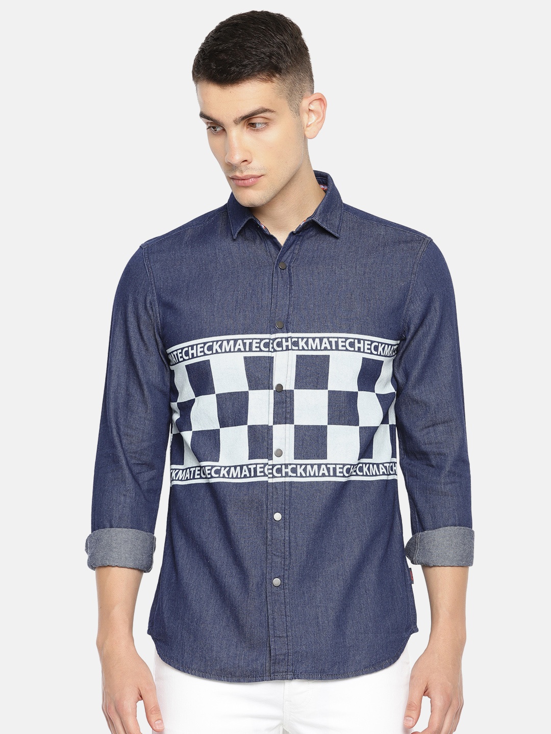 

Jack & Jones Men Blue Slim Fit Printed Casual Shirt