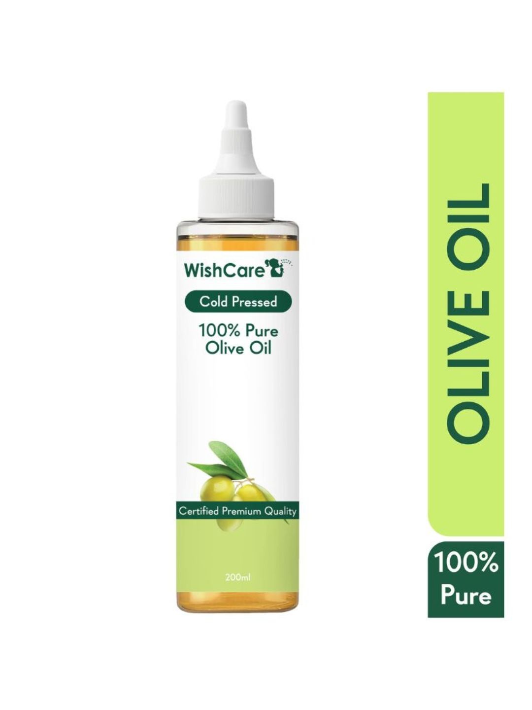 

WishCare Pure Coldpressed Olive Oil for Healthy Hair and Glowing Skin 200 ml, Yellow