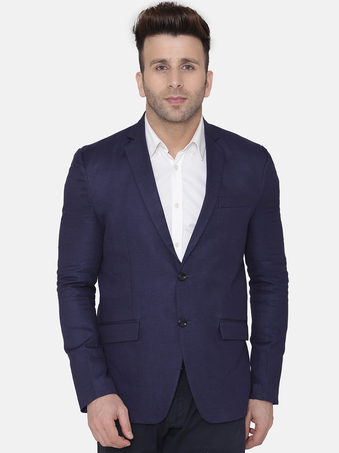 

Wintage Men Blue Solid Regular-Fit Single-Breasted Blazer