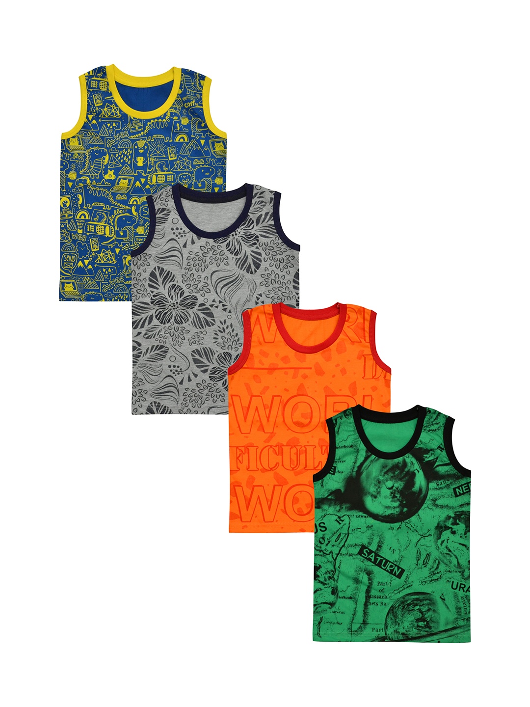 

Luke & Lilly Boys Pack Of 4 Multicoloured Printed Round Neck T-shirt, Multi