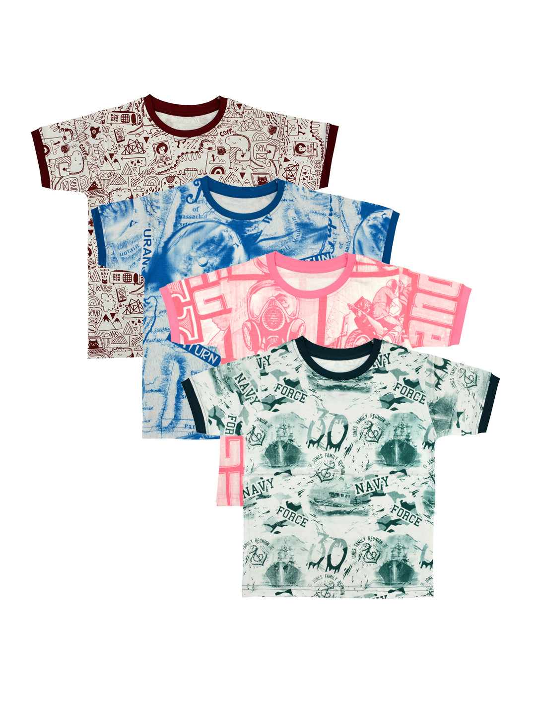 

Luke & Lilly Boys Pack Of 4 Multicoloured Round Neck T-shirt, Multi