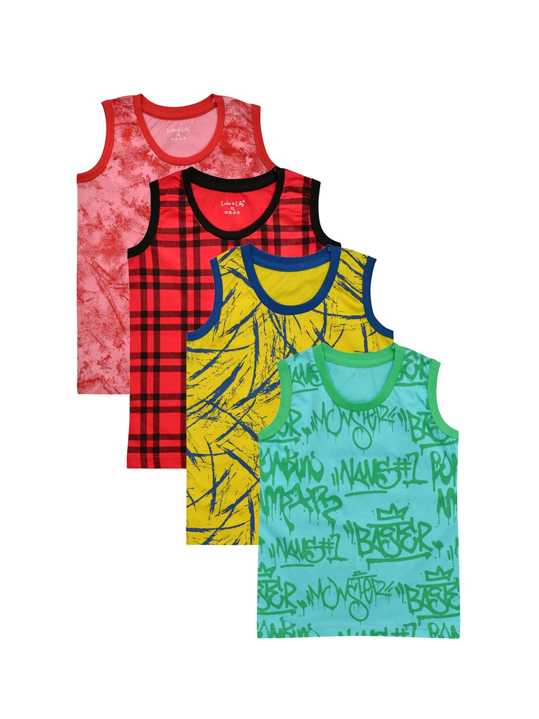 

Luke & Lilly Boys Pack Of 4 Multicoloured Printed Round Neck T-shirt, Multi
