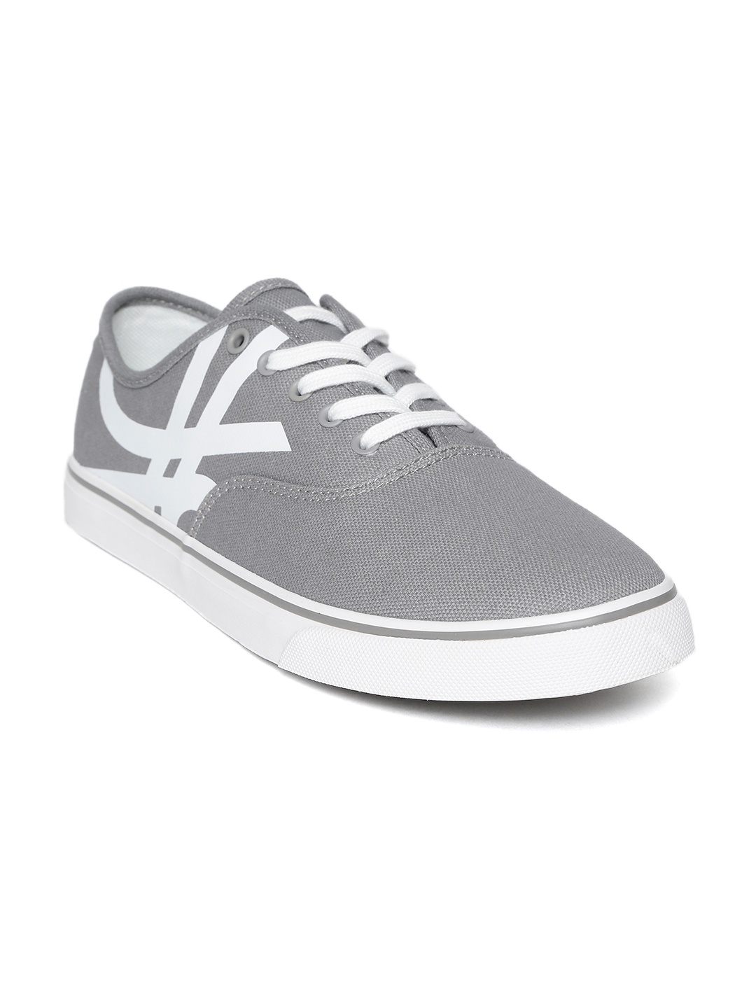 

United Colors of Benetton Men Grey Printed Detail Sneakers