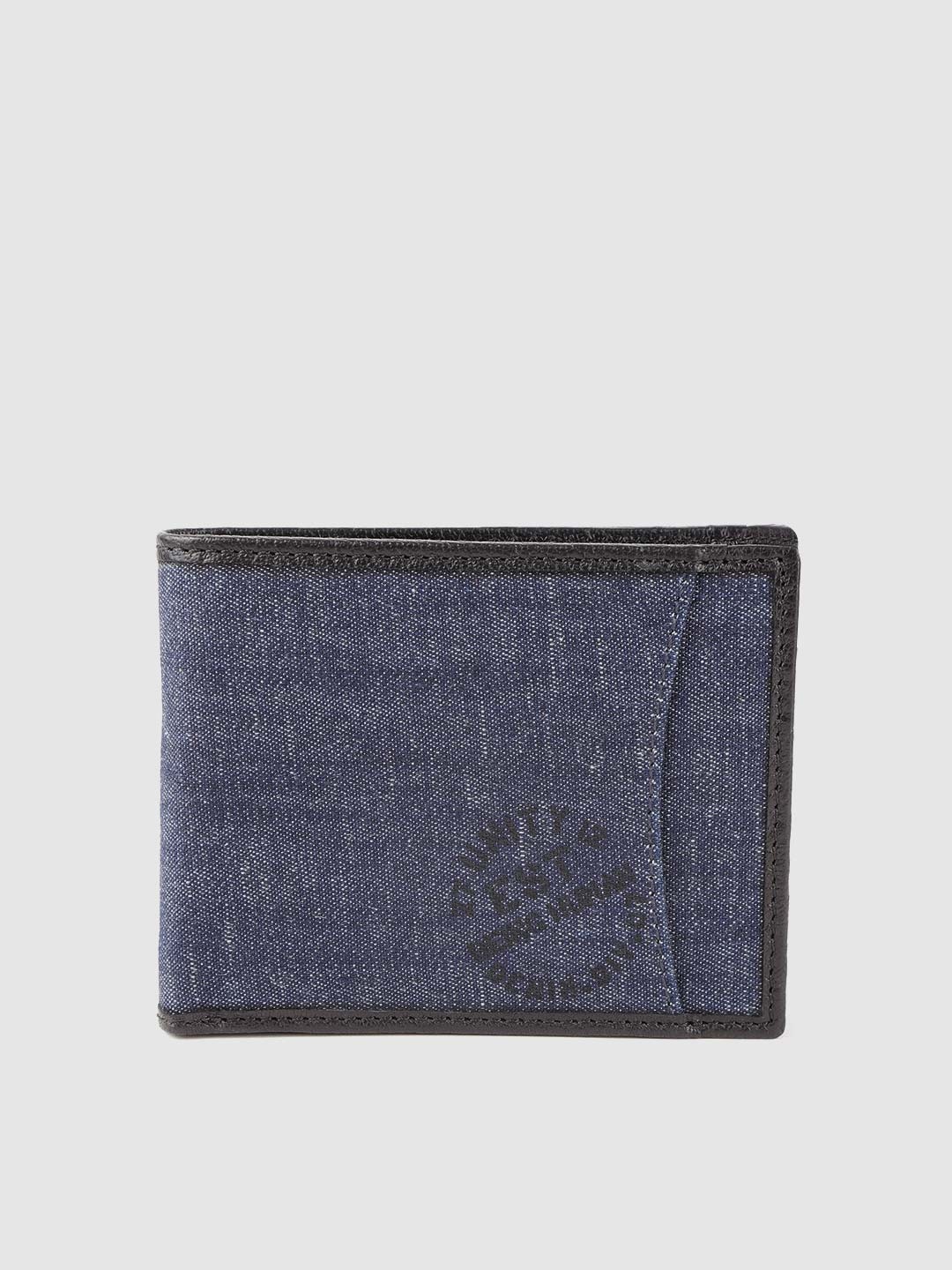 

Being Human Men Navy Blue Solid Denim Two Fold Wallet