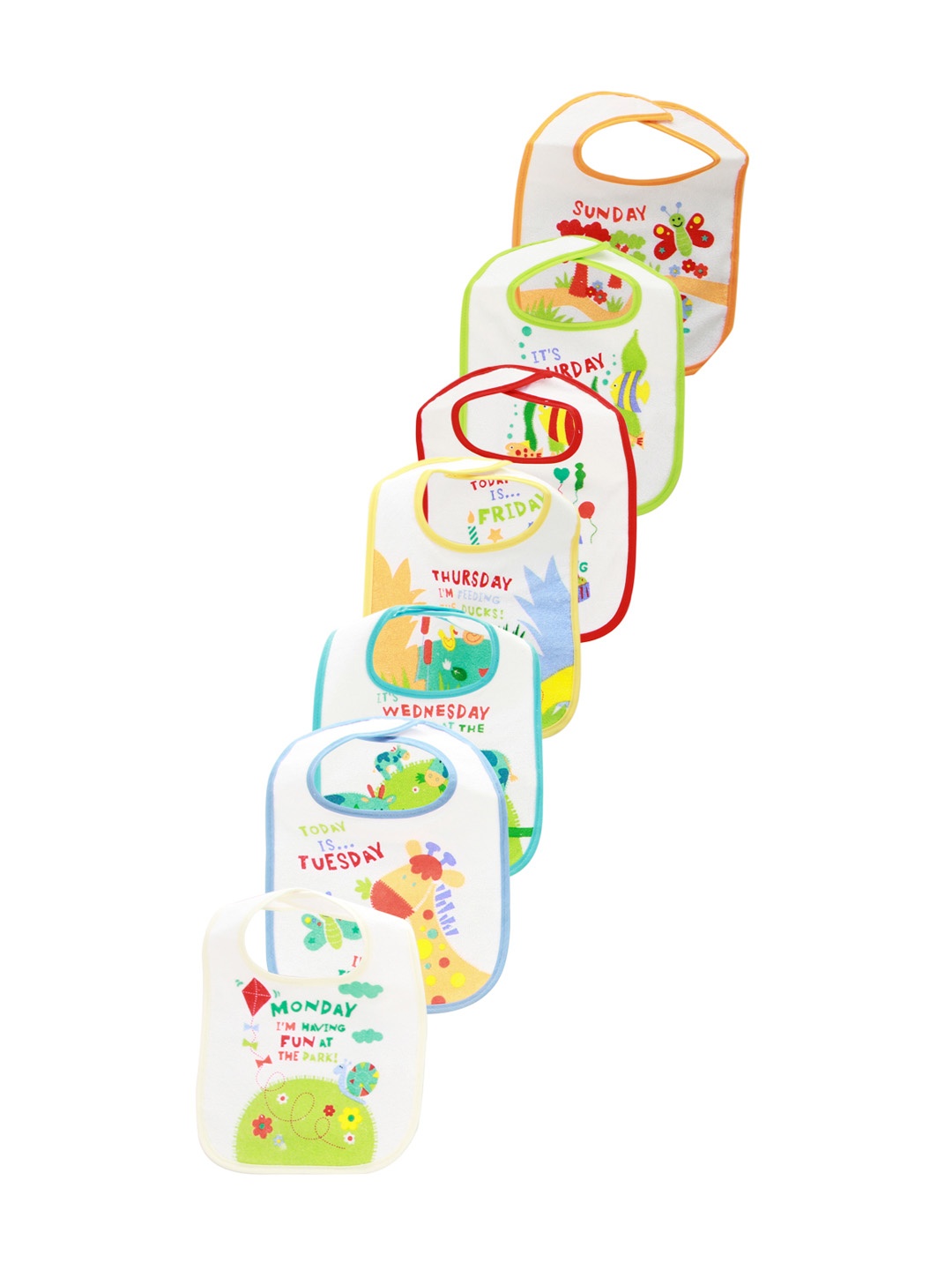 

Mee Mee Kids Pack of 7 Multicoloured Printed Bibs, Multi