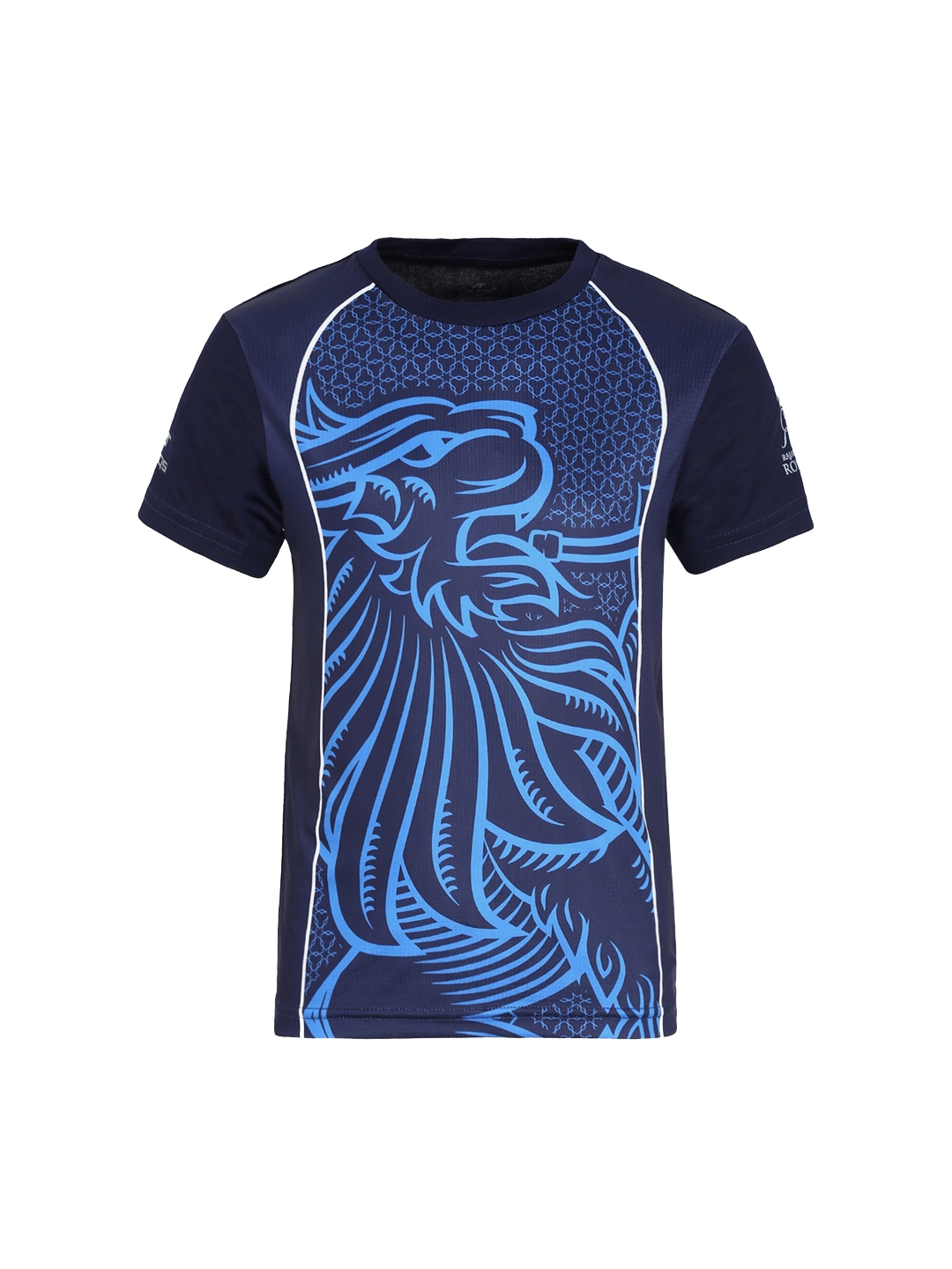 

Alcis Boys Rajasthan Royals Navy Blue Printed Round Neck Dri-FIT T-shirt