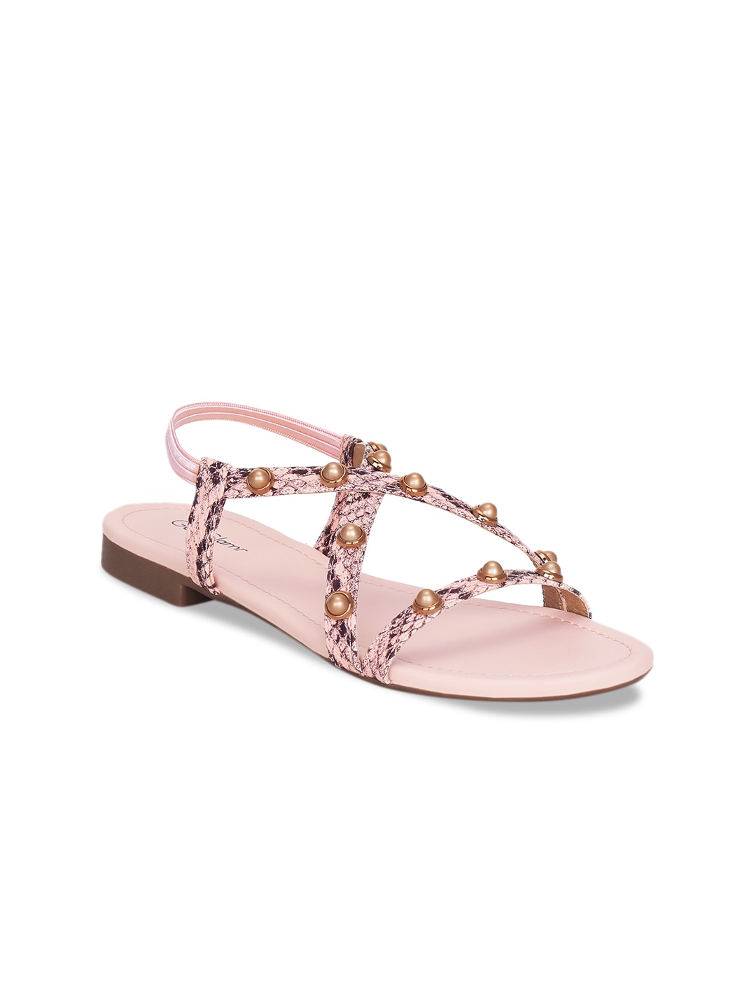 

Get Glamr Women Pink Textured Open Toe Flats