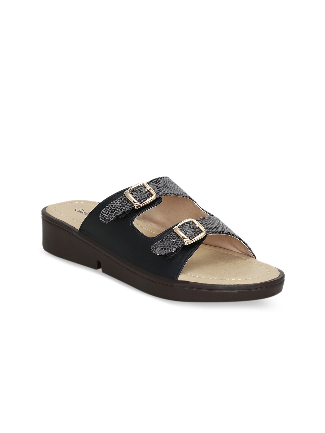 

Get Glamr Women Black Solid Open Toe Flats