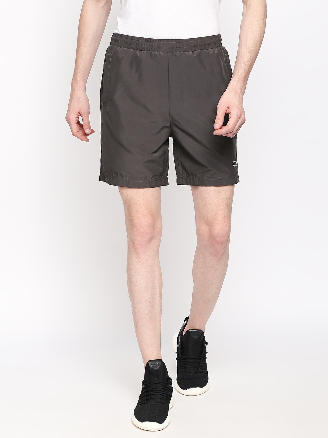 

Ajile by Pantaloons Men Olive Brown Solid Regular Fit Sports Shorts