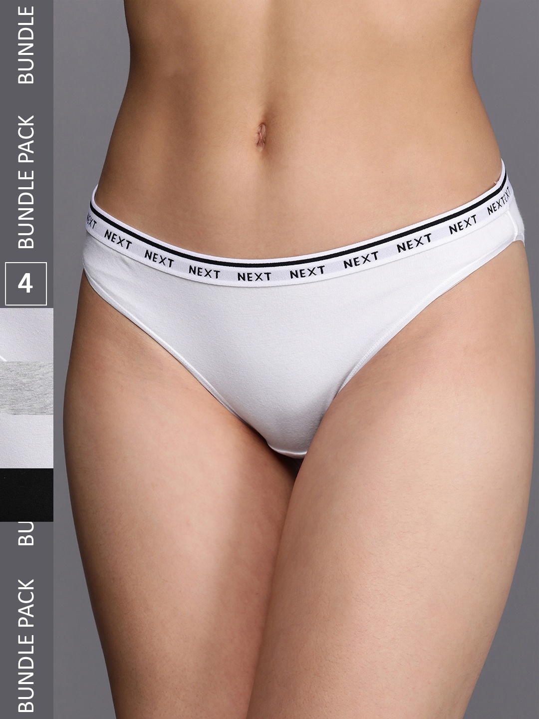 

NEXT Women Pack Of 4 High Leg Bikini Briefs, Black
