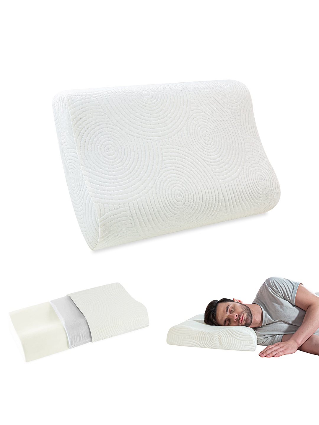 

The White Willow Off White Cervical Contour Orthopedic Memory Foam Bed Pillow