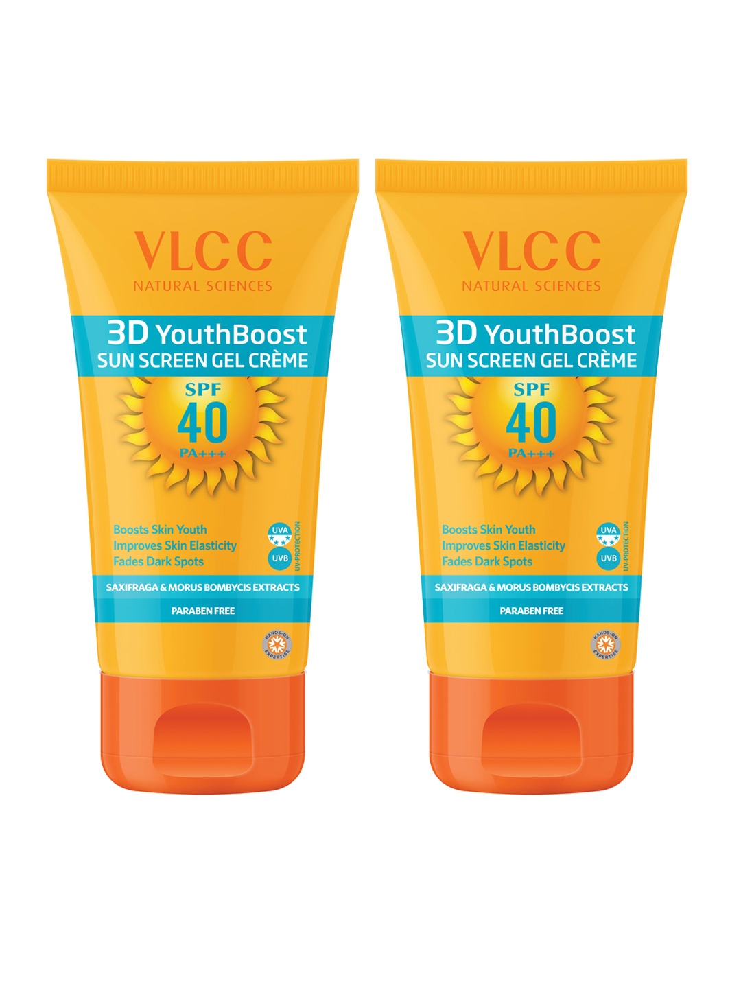 

VLCC Unisex Pack of 2 3D Youth Boost SPF 40 Sunscreen Gel Creme, Yellow