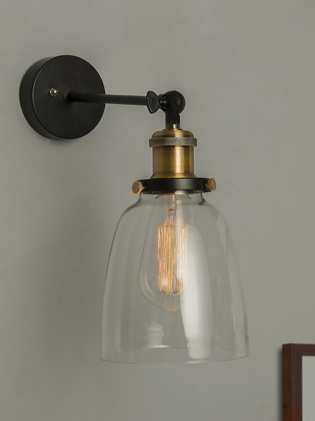 

Homesake Black & Transparent Solid Handcrafted Armed Sconces