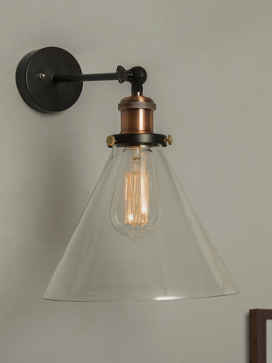 

Homesake Black Solid Handcrafted Wall Lamp