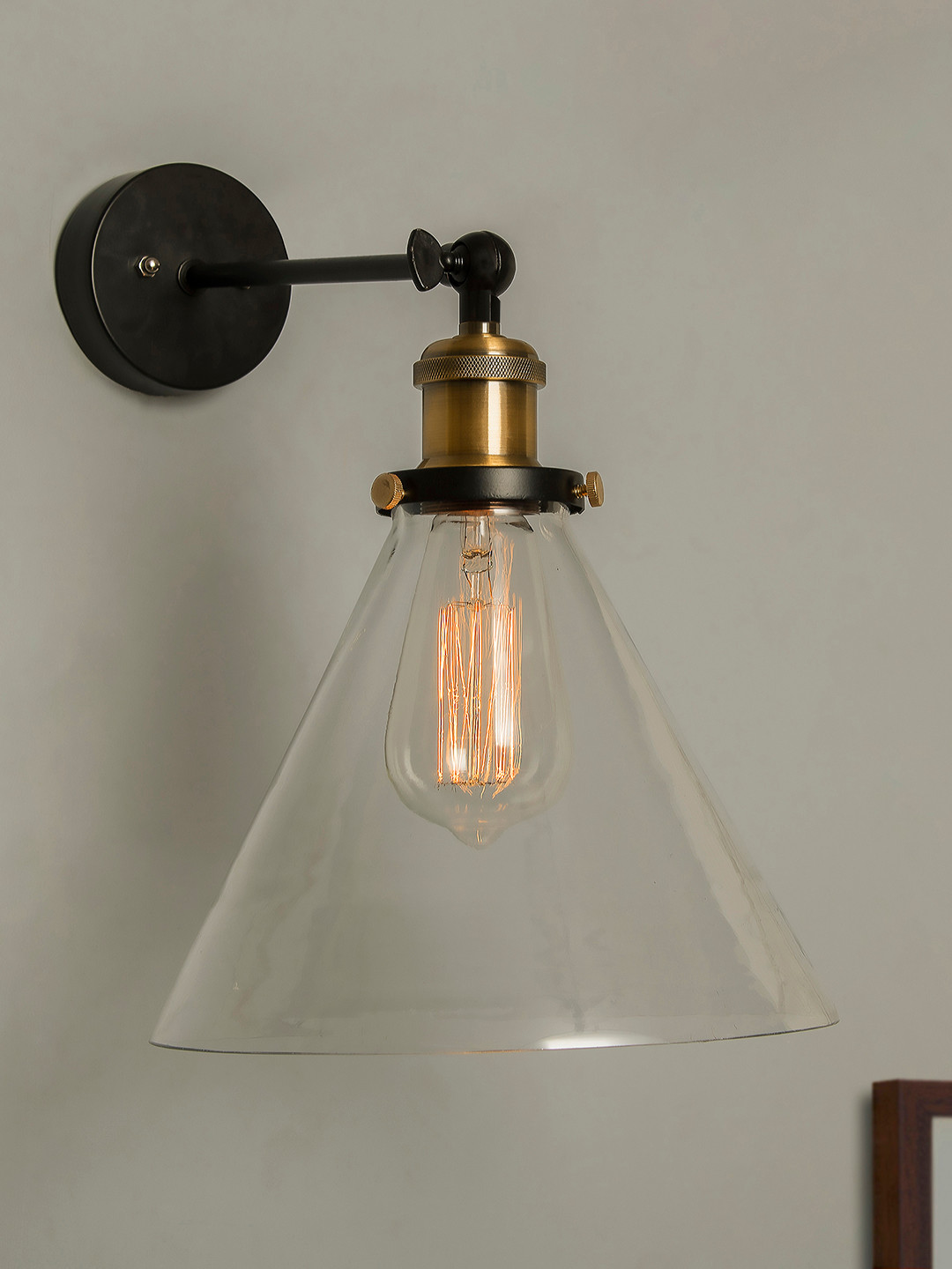 

Homesake Black & Transparent Solid Handcrafted Armed Sconces