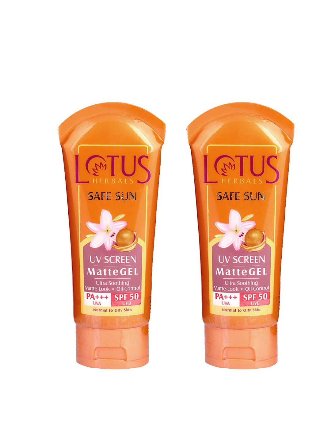 

Lotus Herbals Set of 2 UV Screen Matte Gel 50g each, Orange