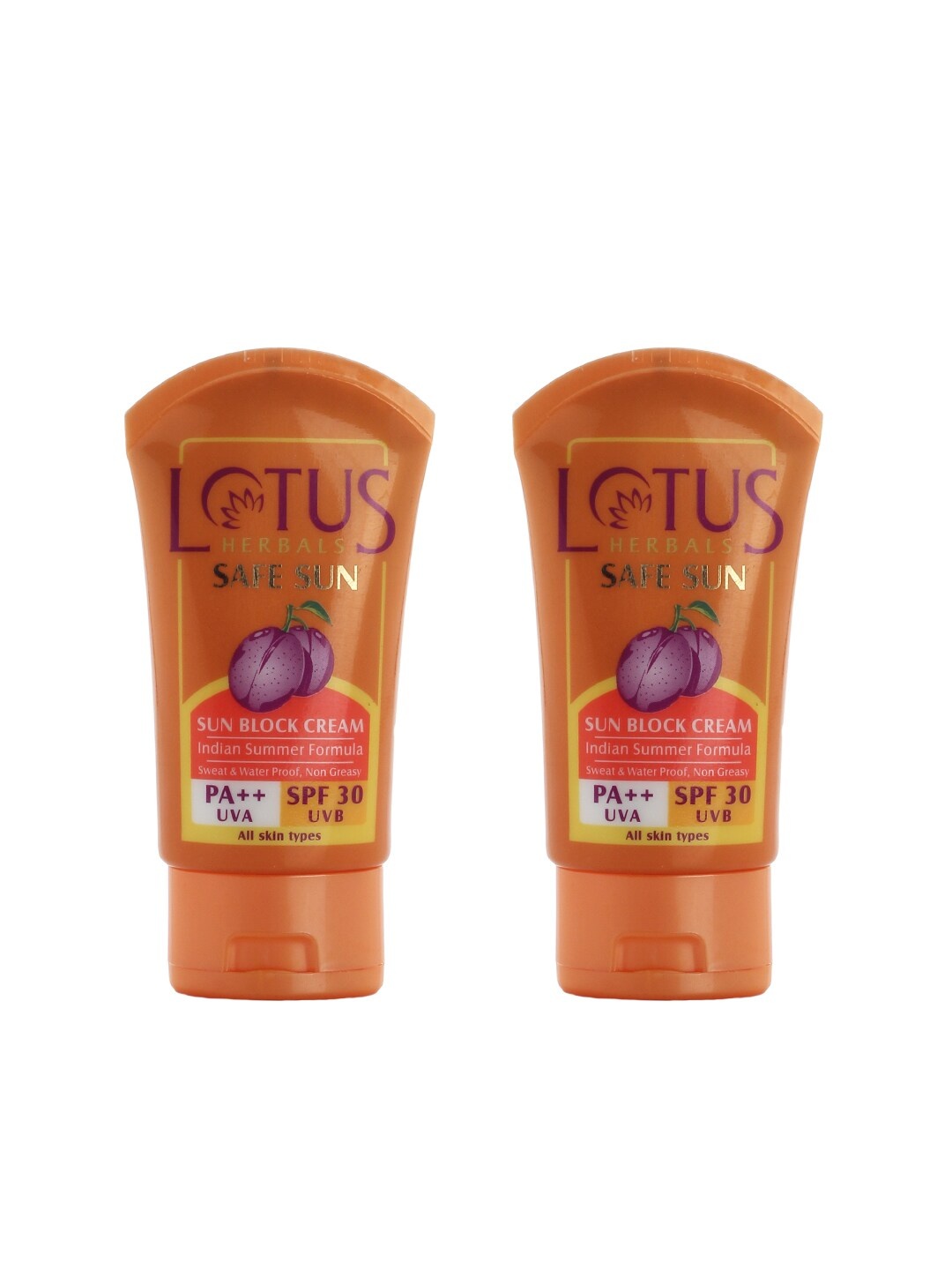 

Lotus Herbals Sustainable Set of 2 Safe Sun Sunscreens, Orange