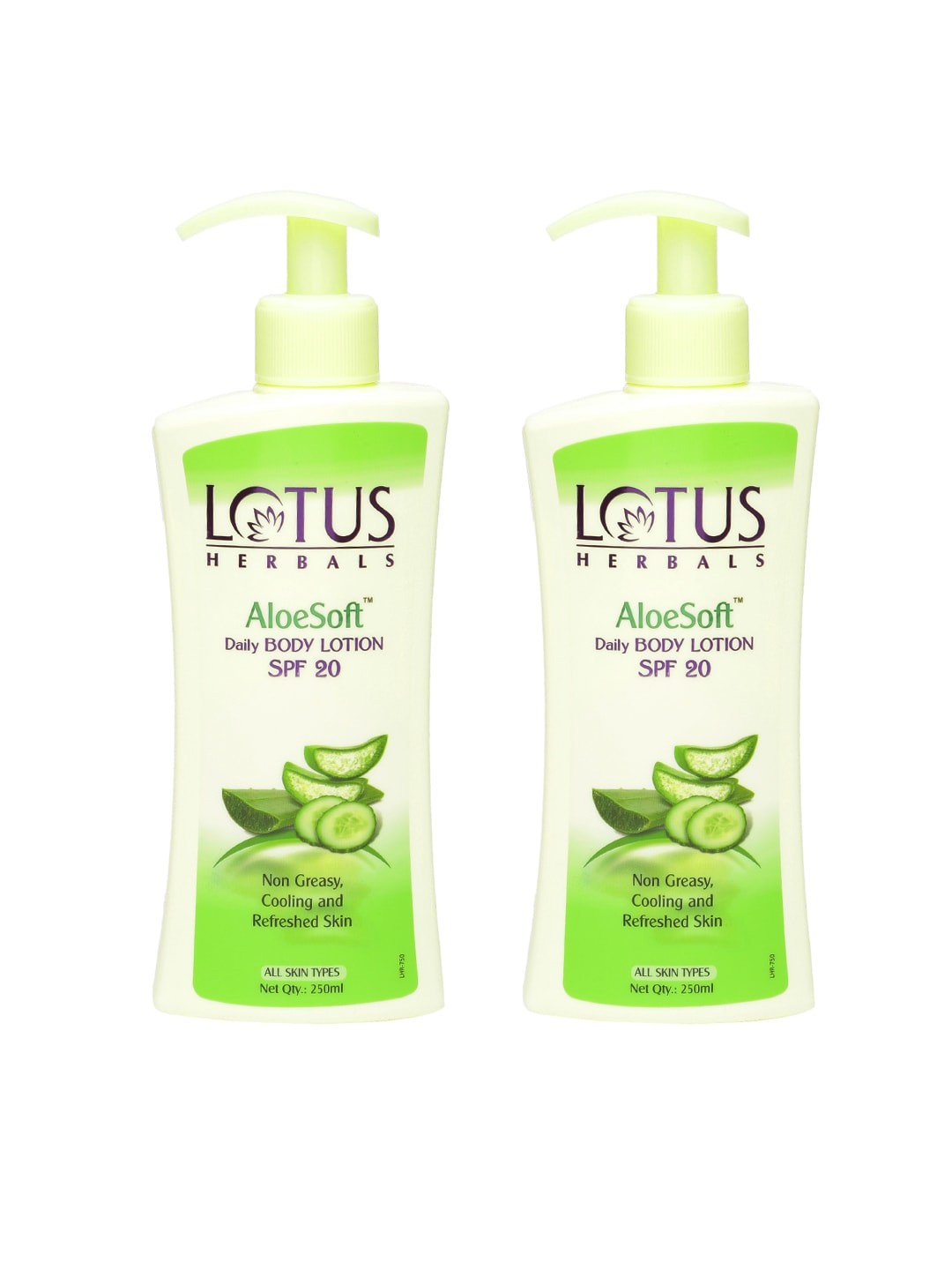 

Lotus Herbals Set of 2 Aloe Soft Sustainable Body Lotion, Green