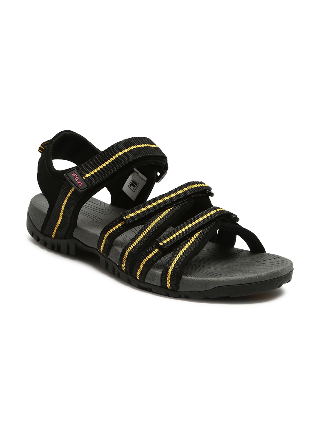 

FILA Men Black & Yellow Sports Sandals