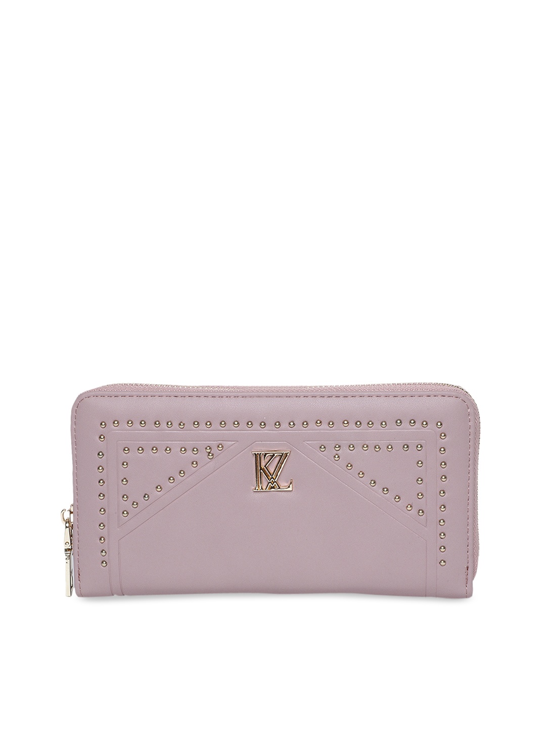 

Kazo Women Mauve Embellished Leather Zip Around Wallet