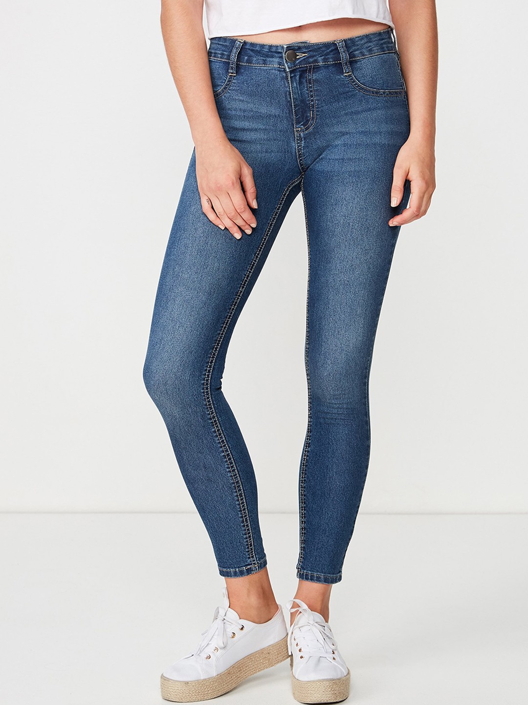 

COTTON ON Women Blue Super Skinny Fit Mid-Rise Clean Look Jeans