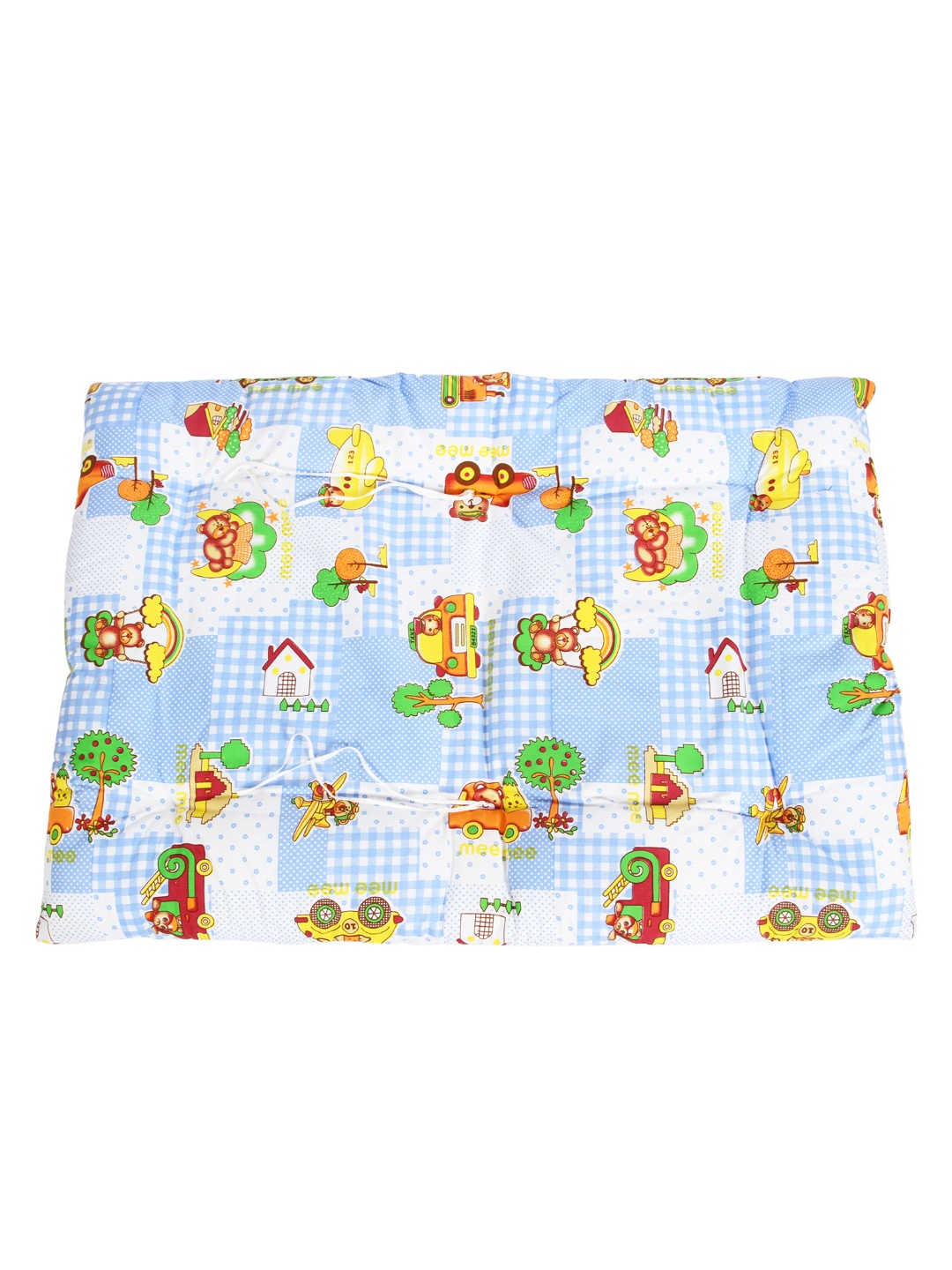 

MeeMee Kids Blue & Multicoloured Baby Mattress With Pillows