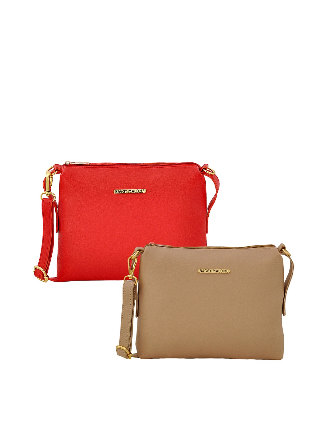 

Bagsy Malone Set of 2 Solid Sling Bags, Red