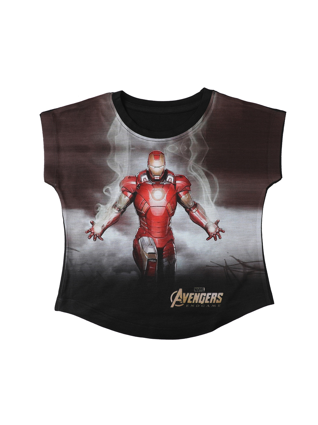 

Marvel by Wear Your Mind Girls Grey & Black Printed Top