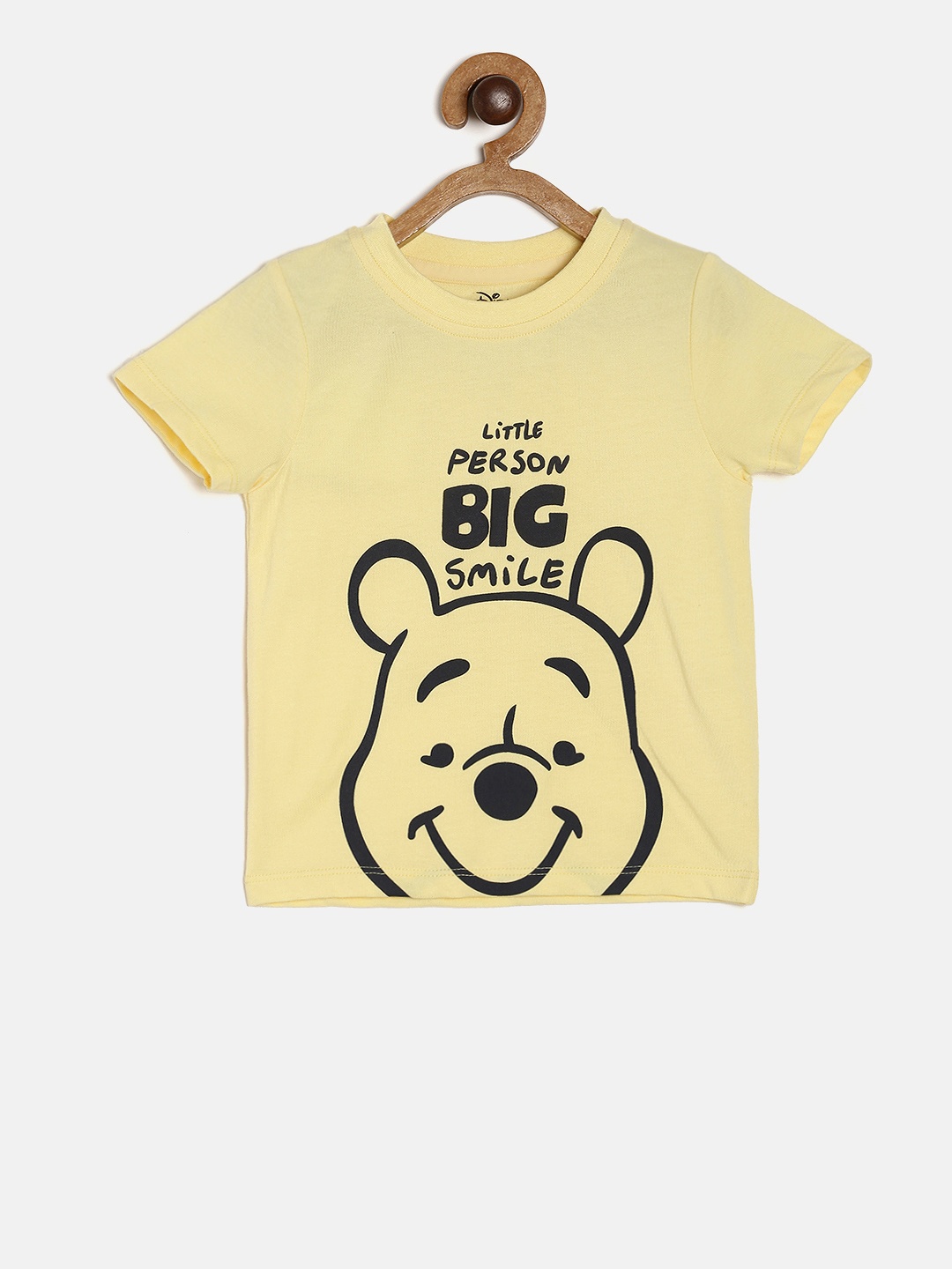 

MINI KLUB Kids Winnie The Pooh Printed Pure Cotton Tshirt, Yellow