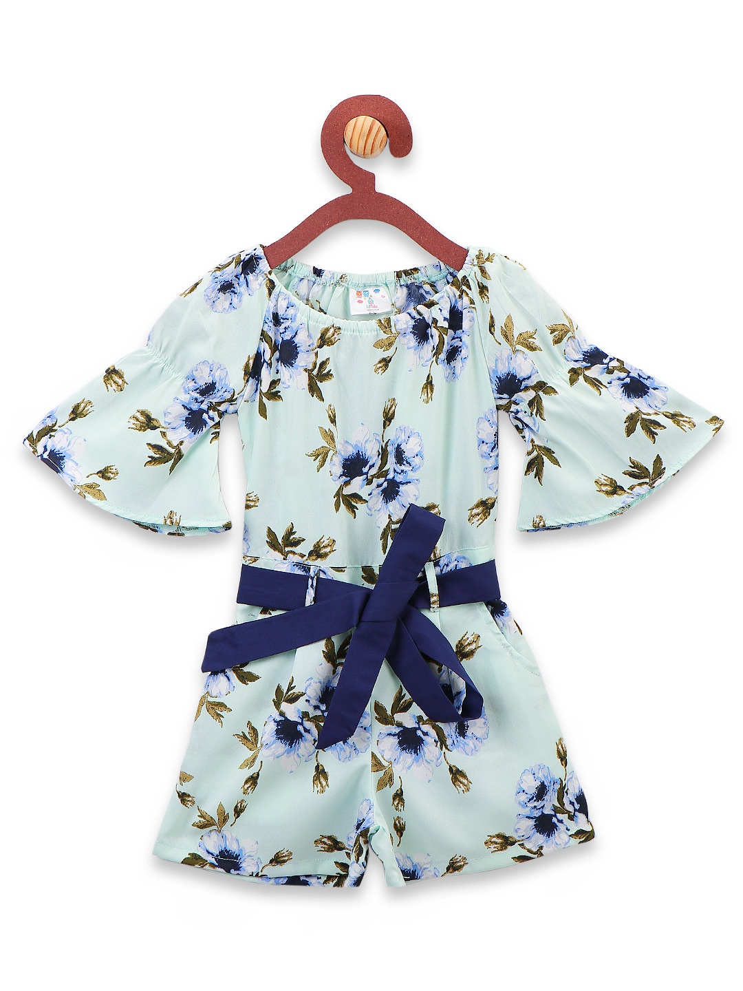 

LilPicks Blue Printed Playsuit