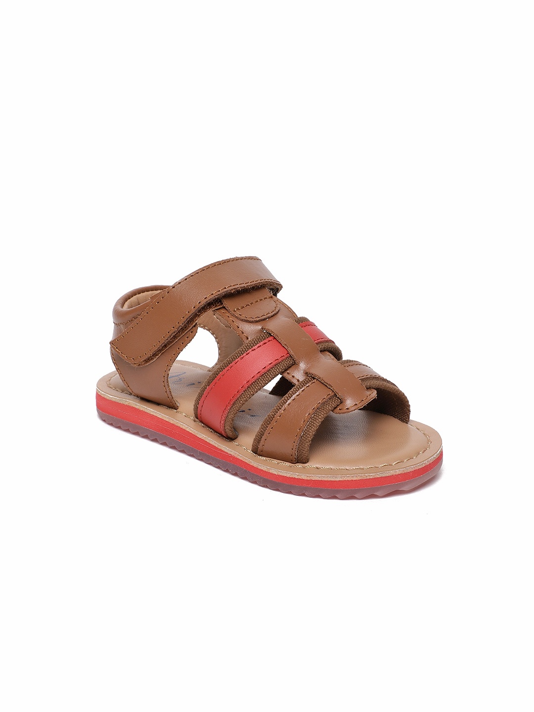 

Aria Nica Boys Brown & Red Leather Comfort Sandals