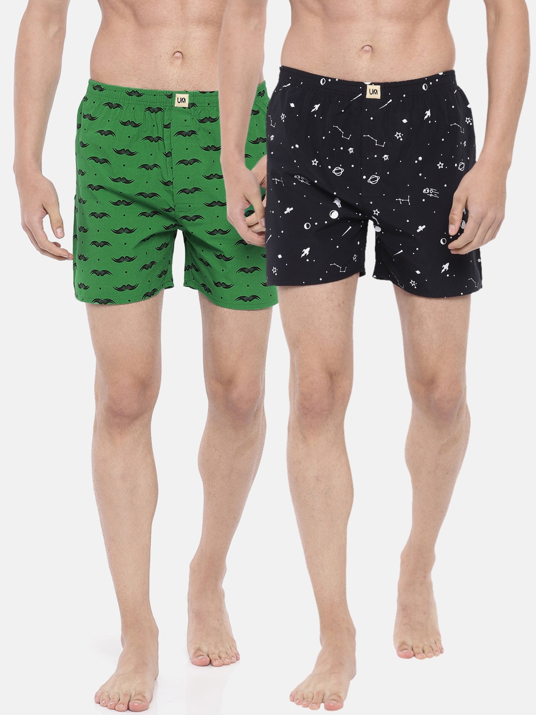 

Urban Dog Men Pack of 2 Printed Boxers UDBX100_UDBX105, Green