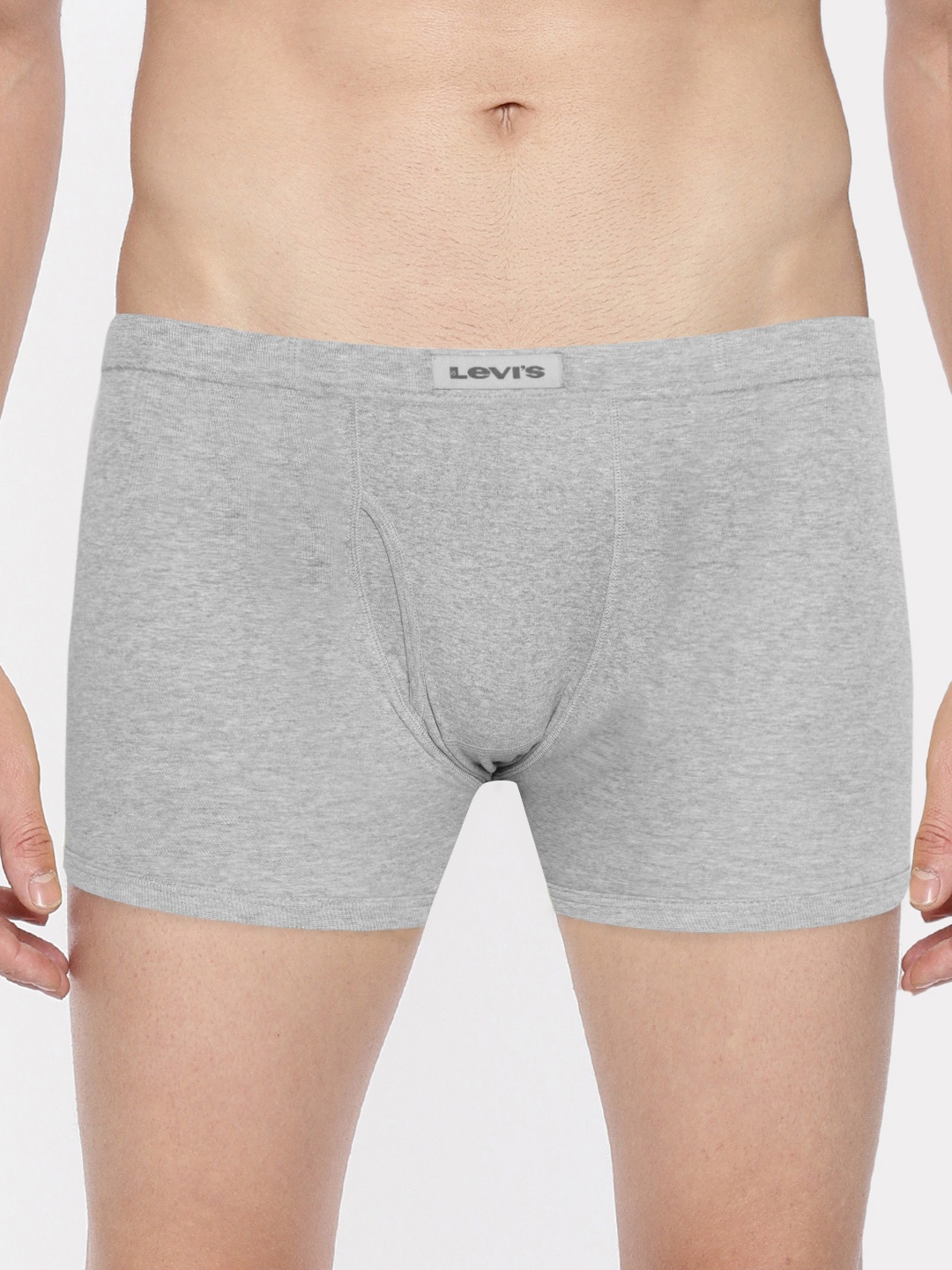 

Levis Men Pure Cotton Long Length Trunk with Ultrasoft Waistband, Grey melange