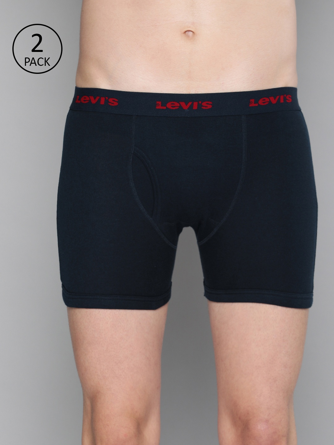 

Levis Men Pack of 2 Pure Cotton Long Length Trunk with Ultrasoft Waistband, Navy blue