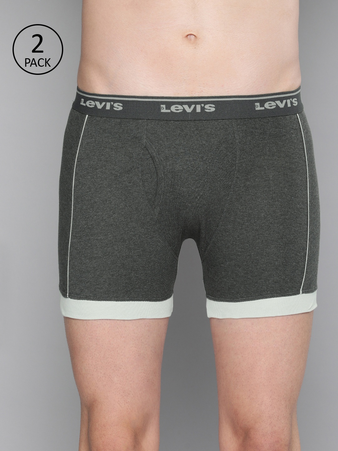 

Levis Men Pack of 2 Charcoal Grey Solid Trunks BB-100CA-2PK-STYLE-007-244