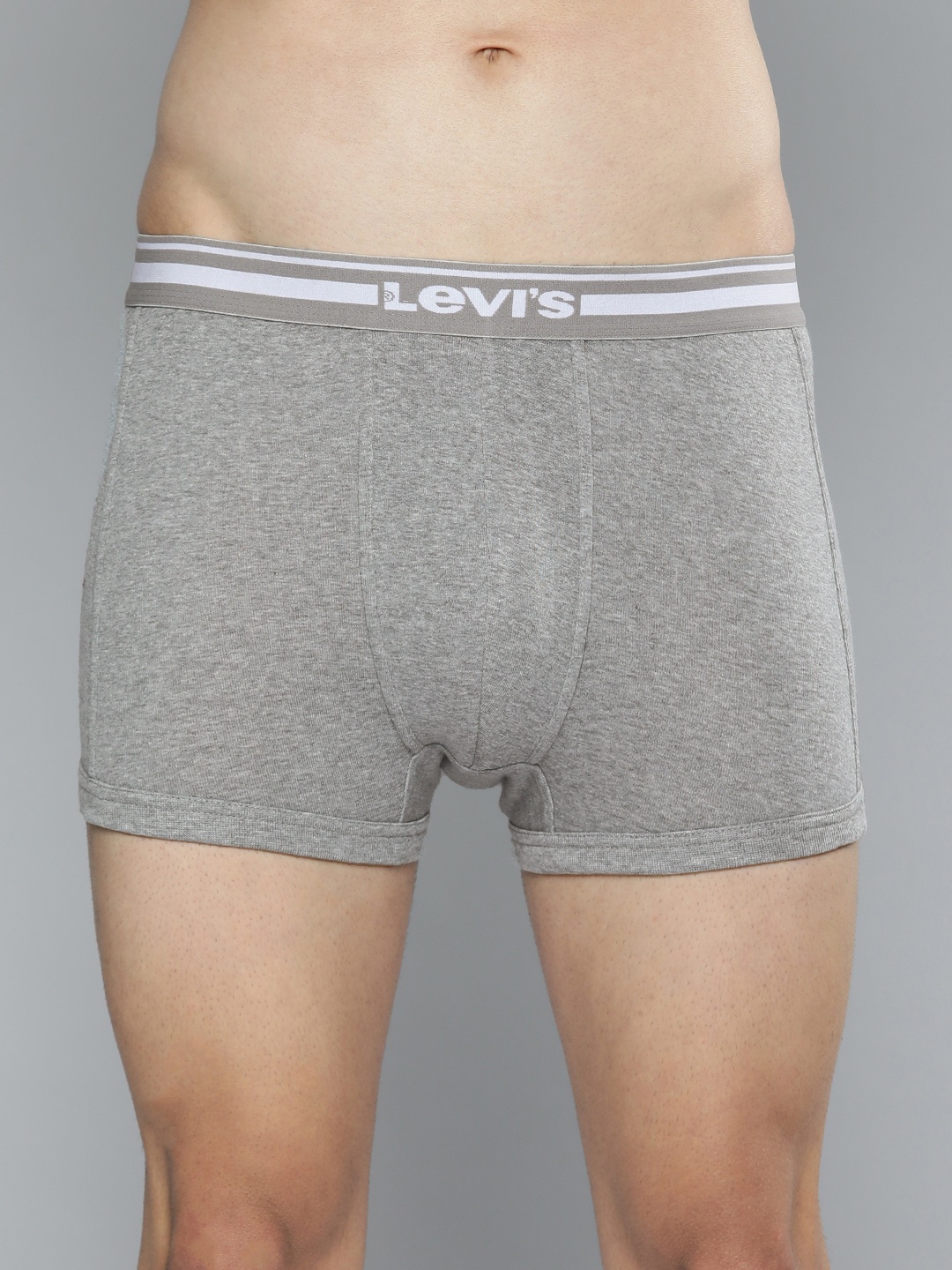 

Levis Men Solid Cotton Smartskin Technology with Comfort Ultrasoft Waistband Trunk-003, Grey melange