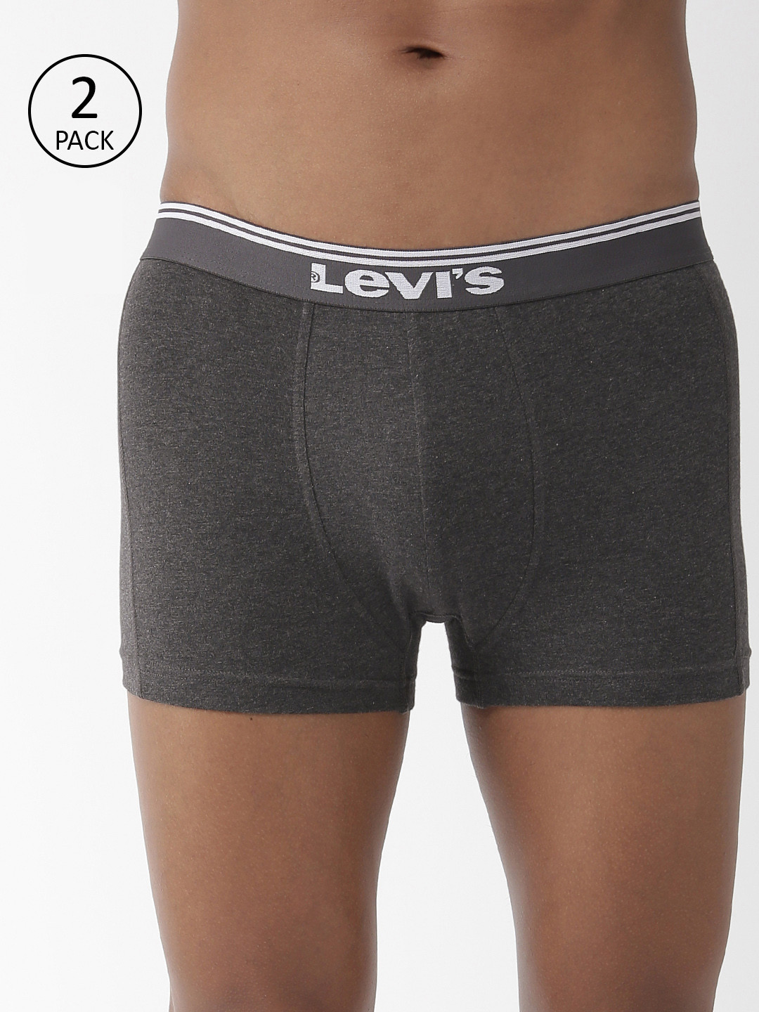 

Levi's 018 Neo Trunk for Men, Tag Free Comfort & Smartskin Technology (Grey - Pack of 2), Charcoal