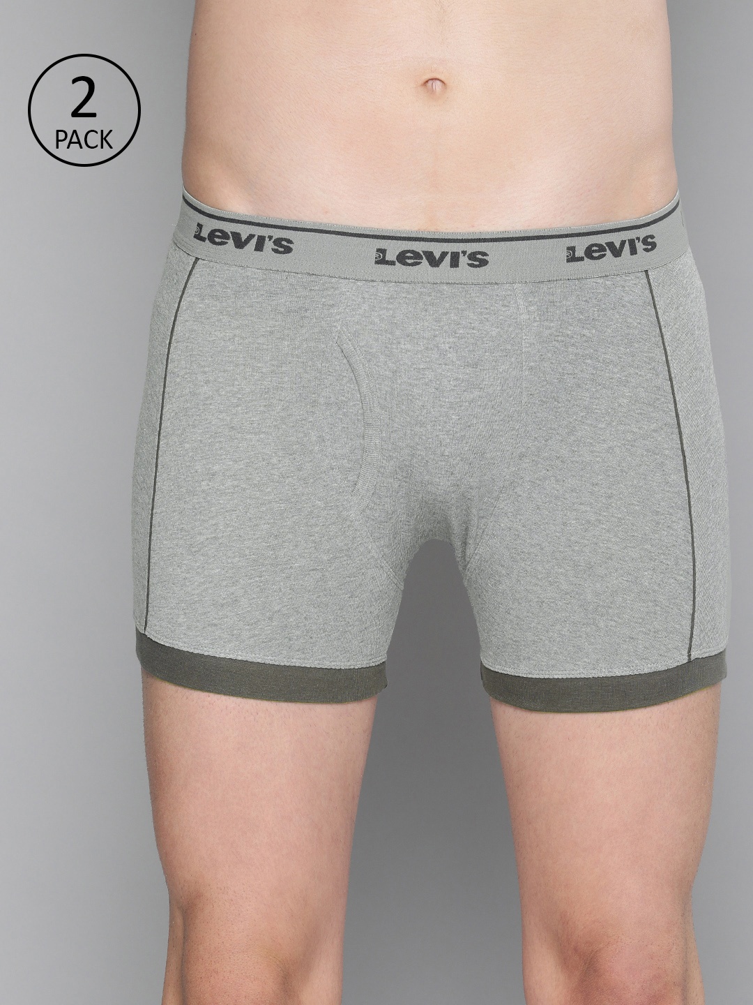 

Levis Men Pack of 2 Grey Solid Trunks BB-100CA-2PK-STYLE-007-239