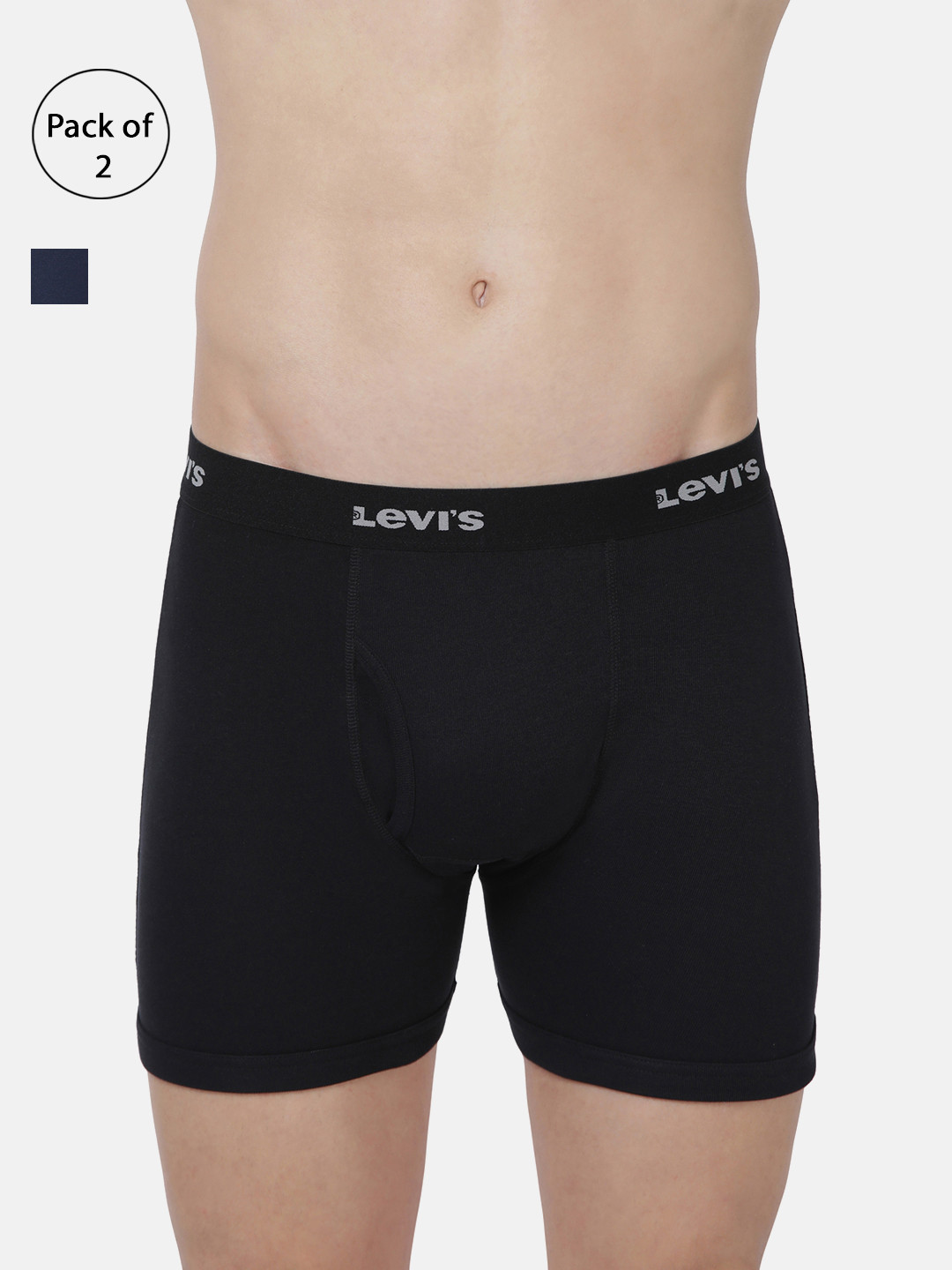 

Levis Men Pack of 2 Solid Pure Cotton Trunks BB-100CA-2PK-STYLE-001-167, Black