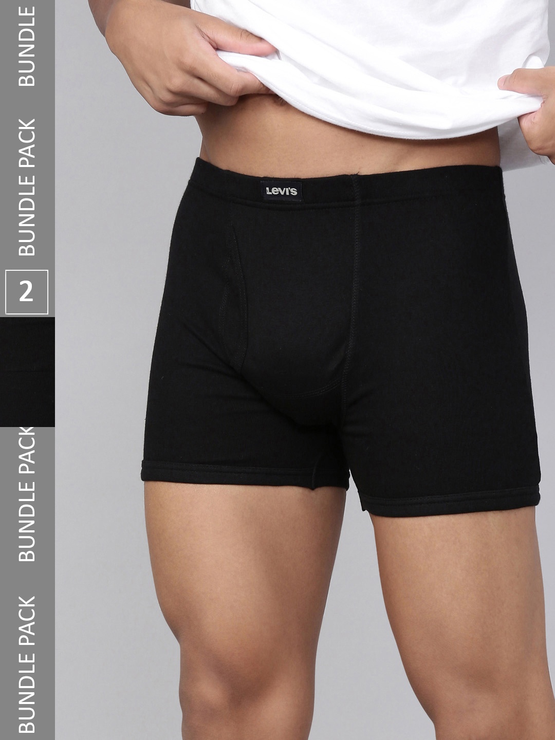 

Levis Men Pack of 2 Pure Cotton Long Length Trunk with Ultrasoft Waistband, Black