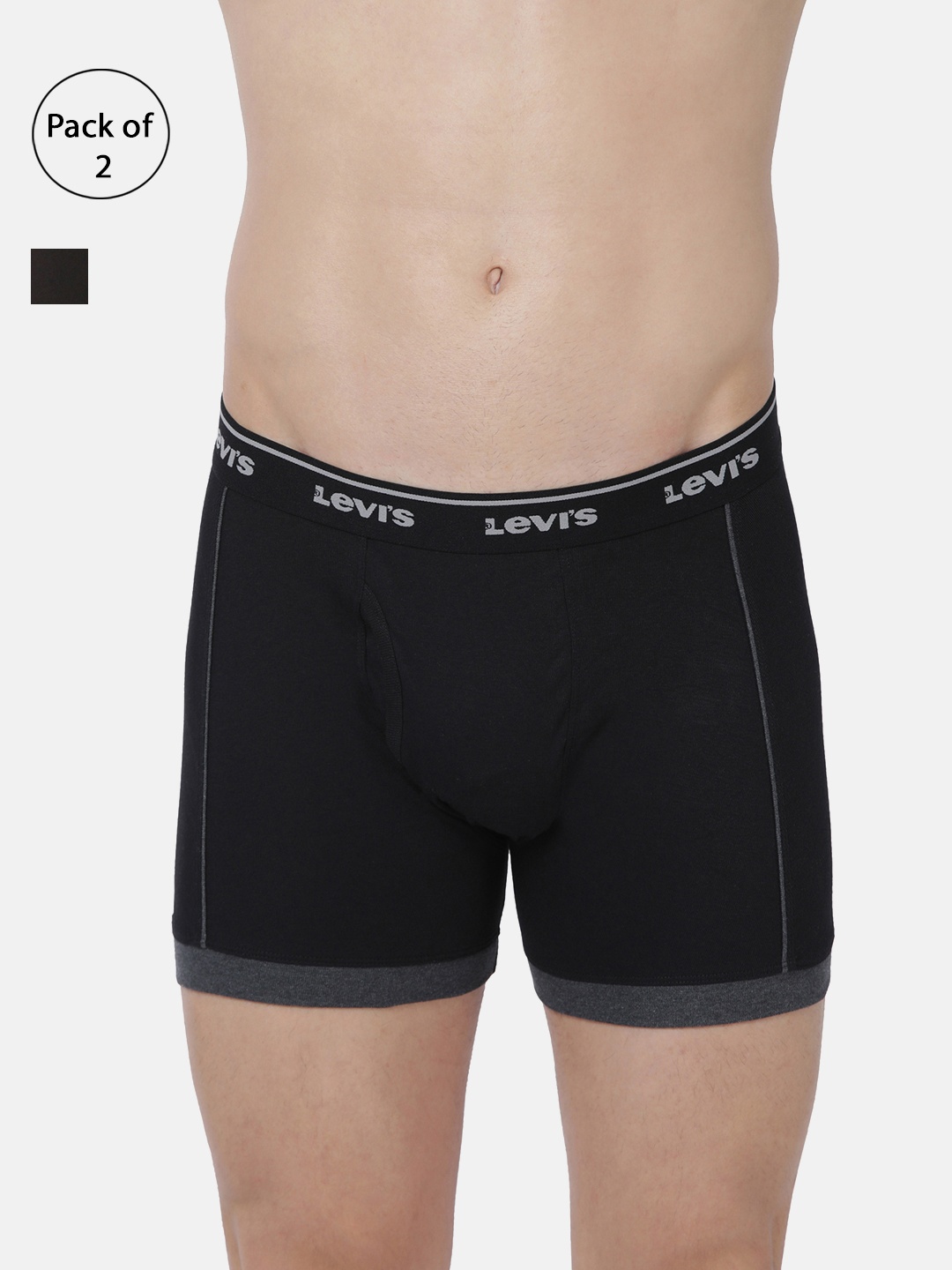 

Levis Men Pack of 2 Solid Trunks BB-100CA-2PK-STYLE-007-230, Black