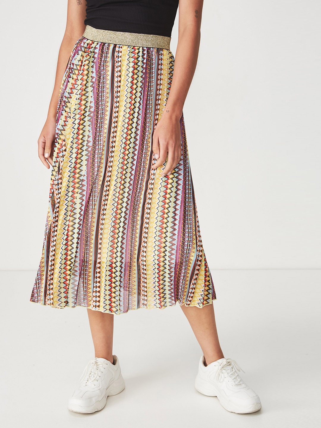 

Cotton On Women Multicoloured Printed Flared Skirt, Multi