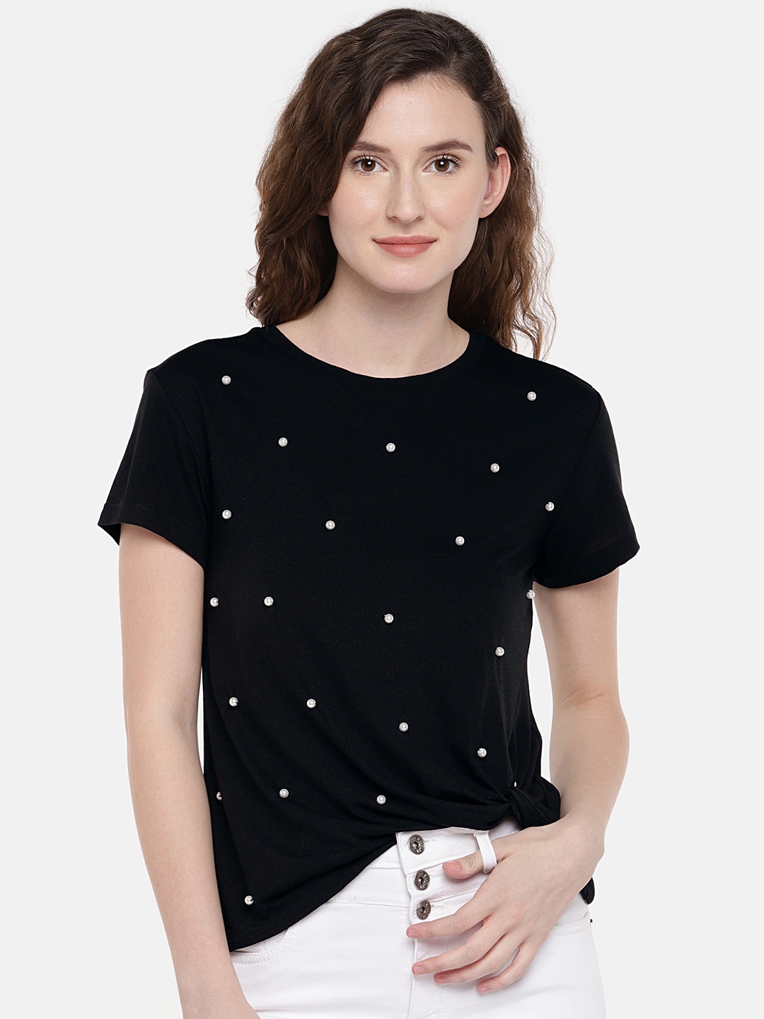 

Globus Women Black Embellished Top