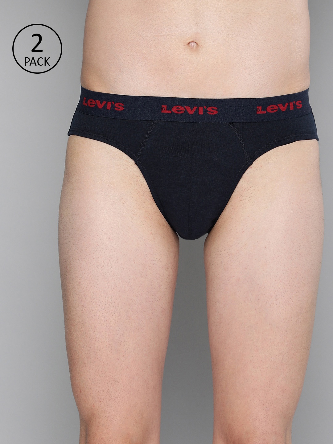 

Levis Men Pack of 2 Solid Briefs BF-100CA-2PK, Navy blue